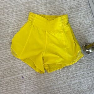 Lululemon Athletica Yellow Athletic Shorts